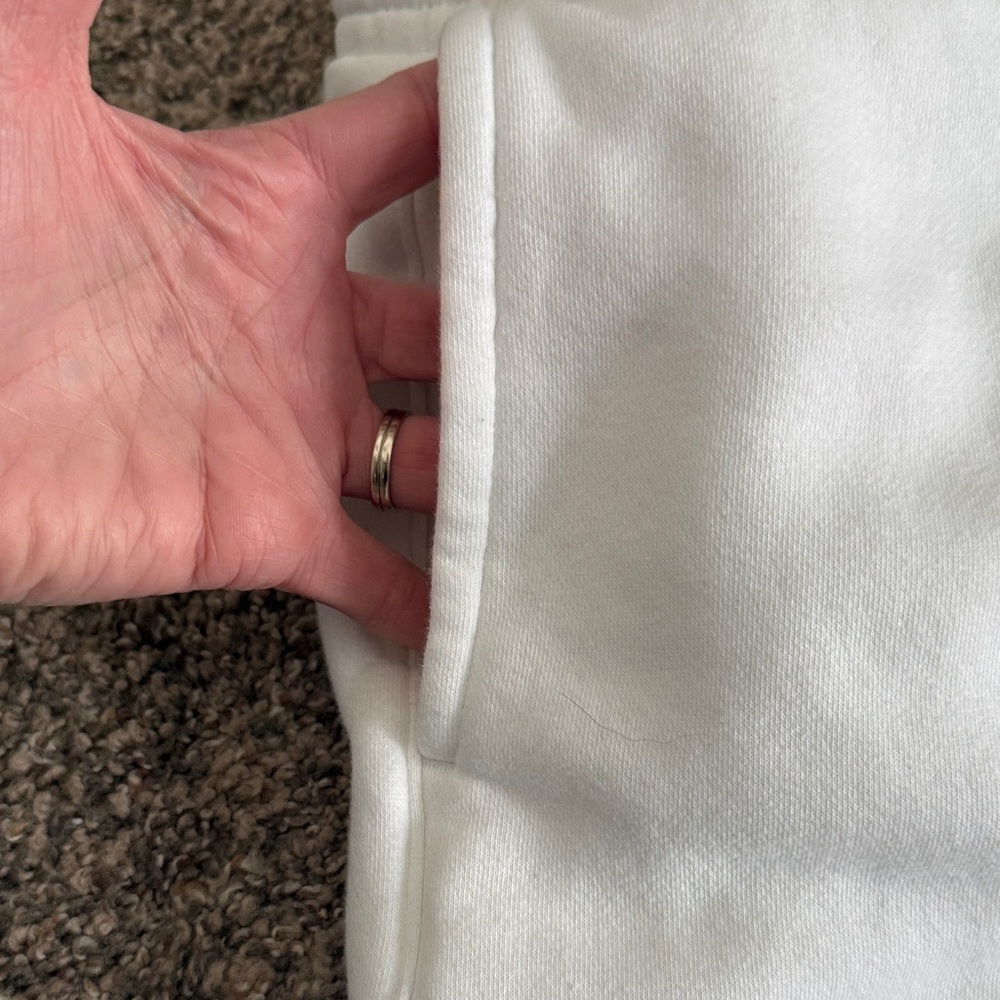 Nike White Jogger Sweatpants with Black Swoosh - Picture 6 of 8